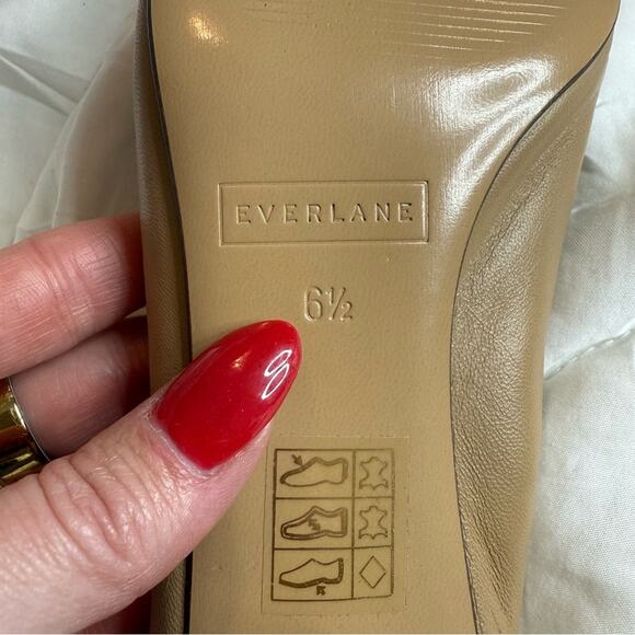 Everlane The Day Heel Light Taupe Sz 6.5 Block Heel Ballet Inspired NEW w/o Box - Picture 4 of 5